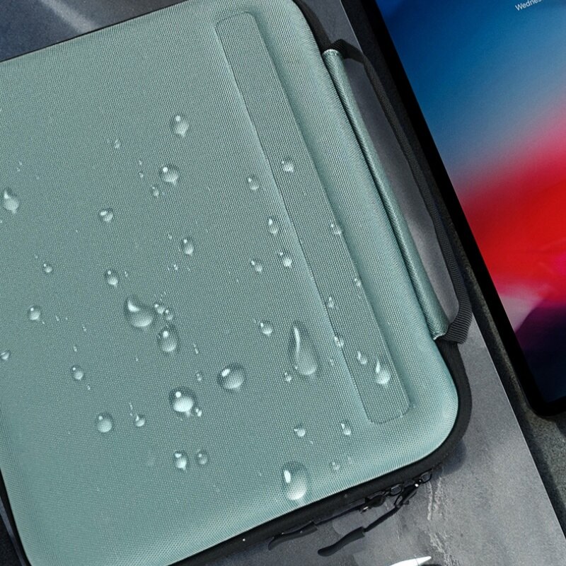 Geanta de laptop de 12-12, 9 inci, purtabila pe umar, usoara, portabila, impermeabila, ultra-usoara, antifurt, rezistenta la socuri, cu spatiu de depozitare, verde