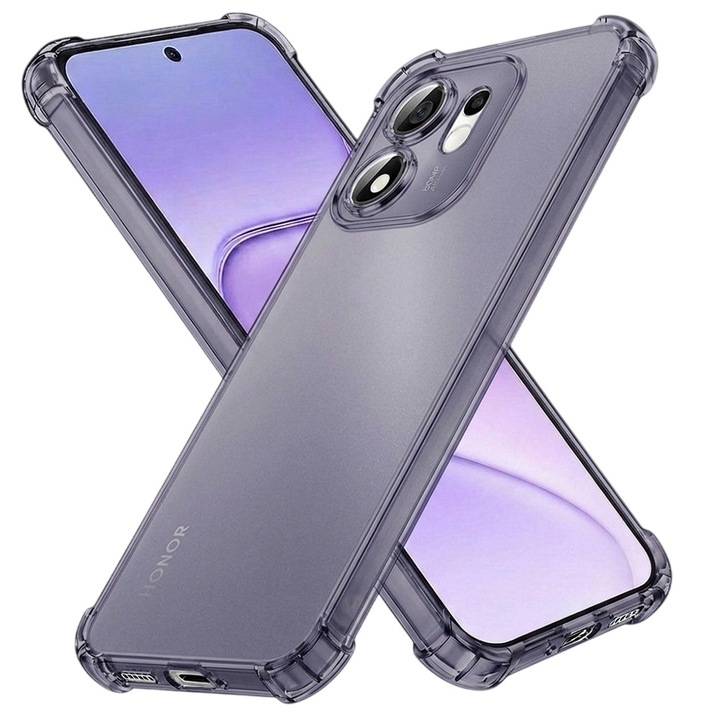 Husa pentru Honor 600 Smart Slim Anti-Shock 1.5mm reinforced 4 corners, negru fumuriu