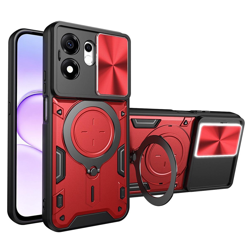 Husa pentru Honor 600 Smart cu protectie pentru camera si suport magnetic integrat Ring Shockproof, rosu