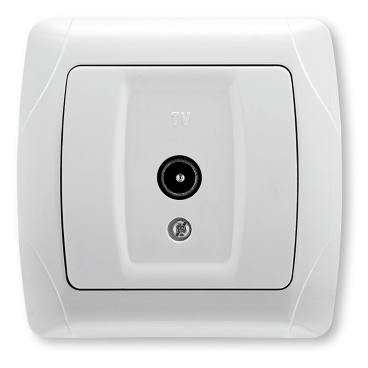 Priza tv fara rezistenta Carmen Viko VI-CT0, Ingropat, Alb