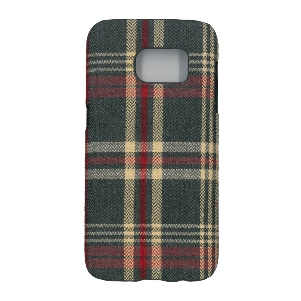 Husa de protectie spate cu invelis textil, Eurocell, pentru Samsung Galaxy S7, carouri rosii