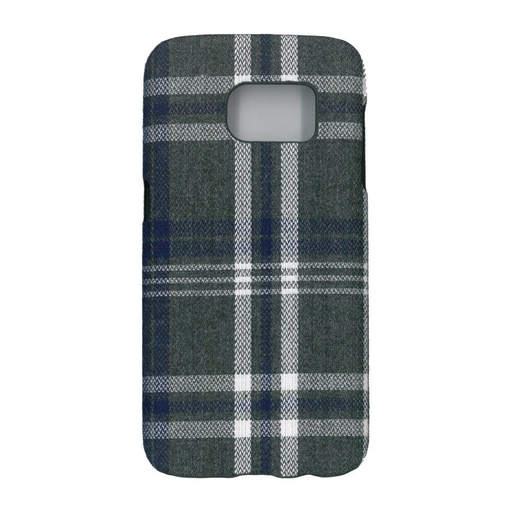 Husa de protectie spate cu invelis textil, Eurocell, pentru Samsung Galaxy S7, carouri albastre