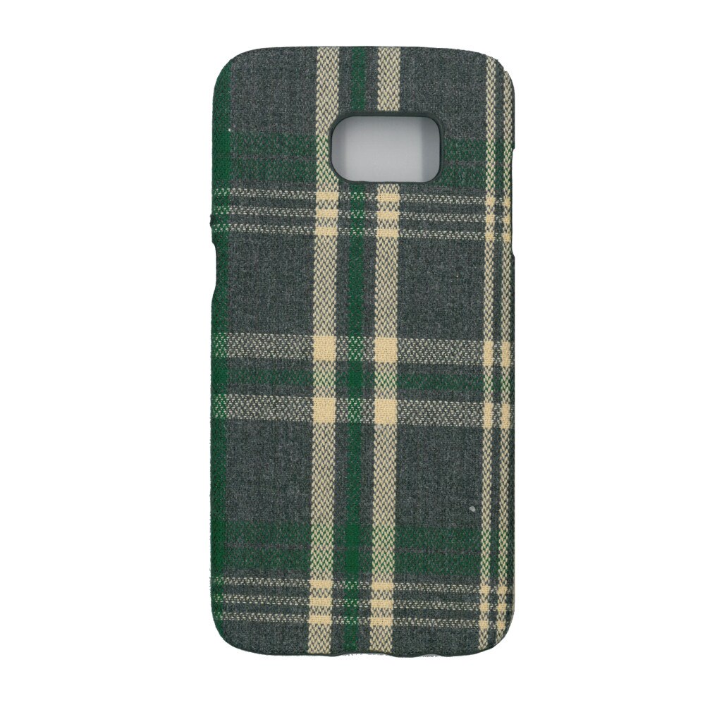 Husa de protectie spate cu invelis textil, Eurocell, pentru Samsung Galaxy S7 Edge, carouri verzi