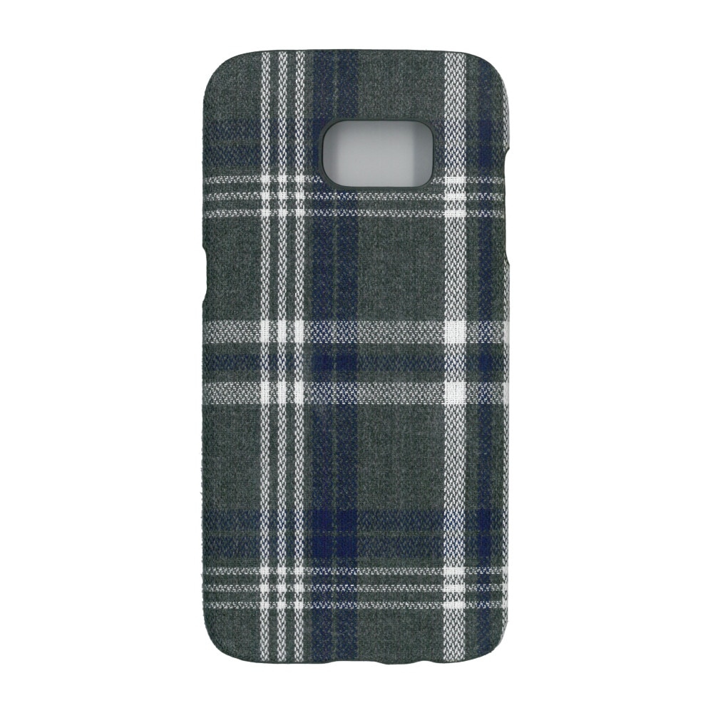 Husa de protectie spate cu invelis textil, Eurocell, pentru Samsung Galaxy S7 Edge, carouri albastre