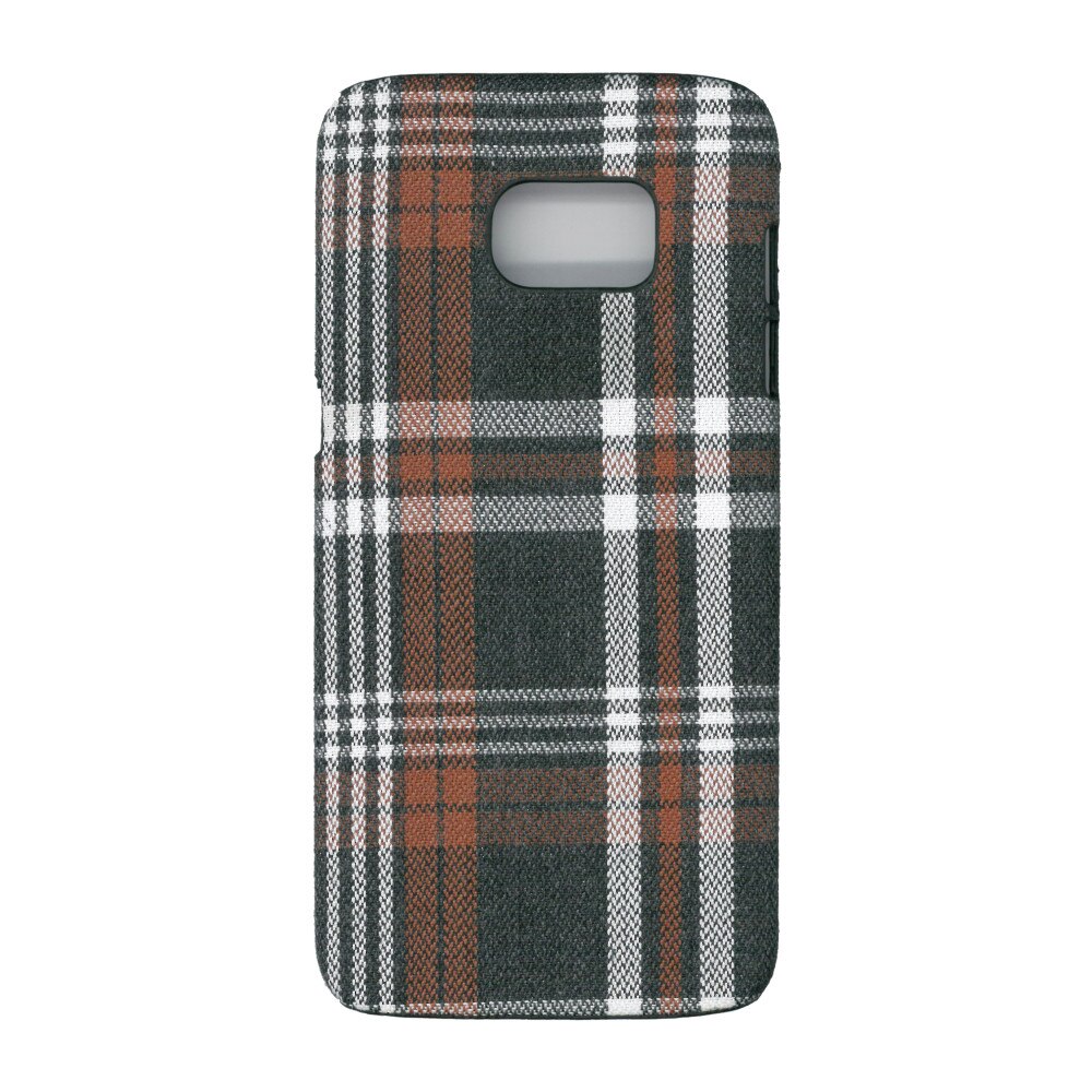 Husa de protectie spate cu invelis textil, Eurocell, pentru Samsung Galaxy S7 Edge, carouri maro
