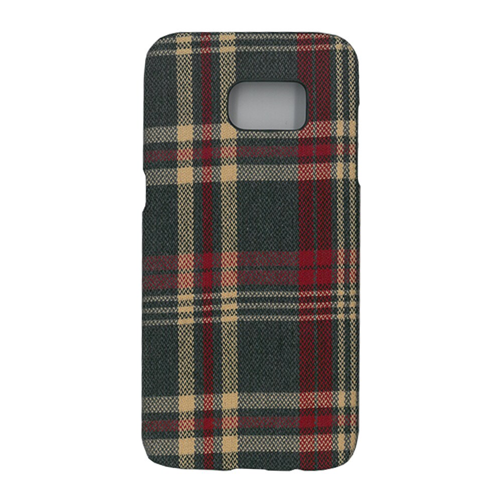 Husa de protectie spate cu invelis textil, Eurocell, pentru Samsung Galaxy S7 Edge, carouri rosii