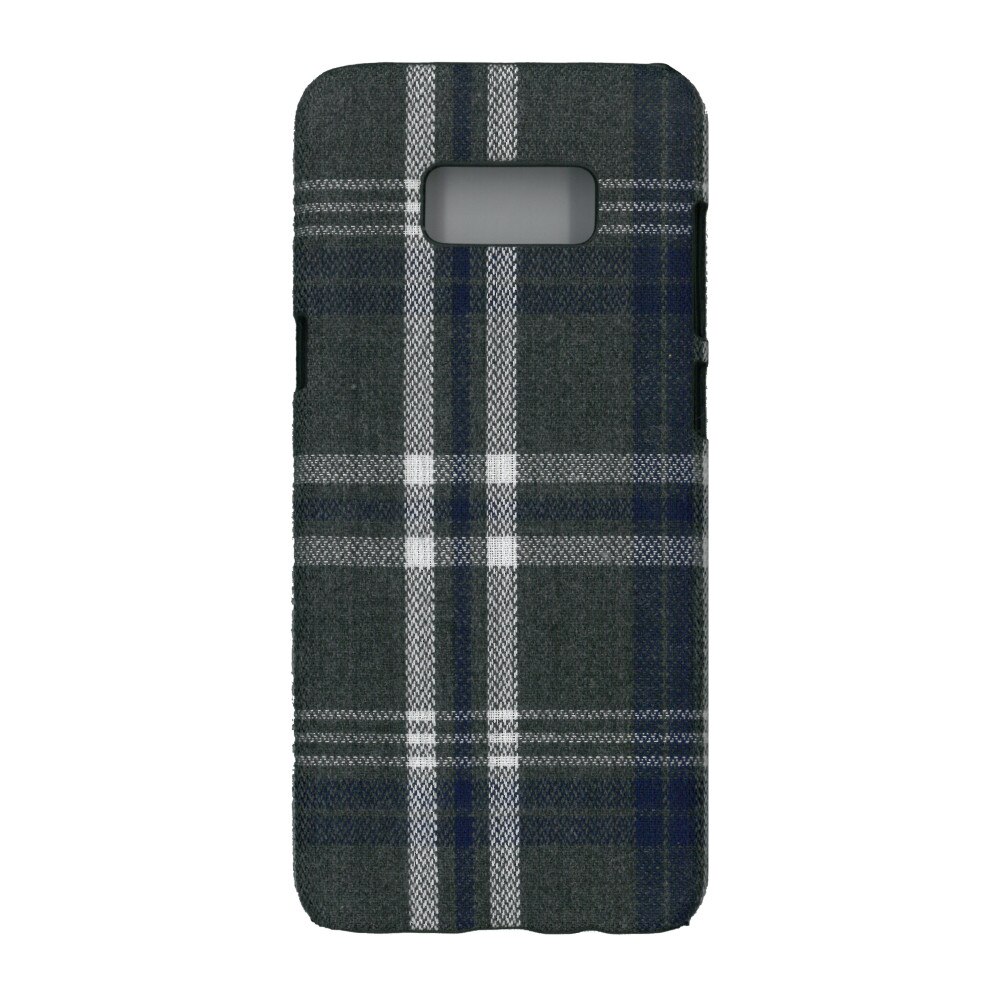 Husa de protectie spate cu invelis textil, Eurocell, pentru Samsung Galaxy S8 Plus, carouri albastre