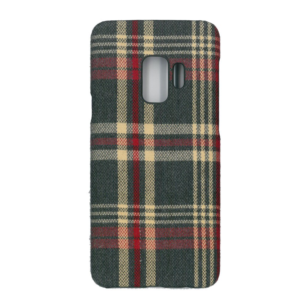 Husa de protectie spate cu invelis textil, Eurocell, pentru Samsung Galaxy S9, carouri rosii