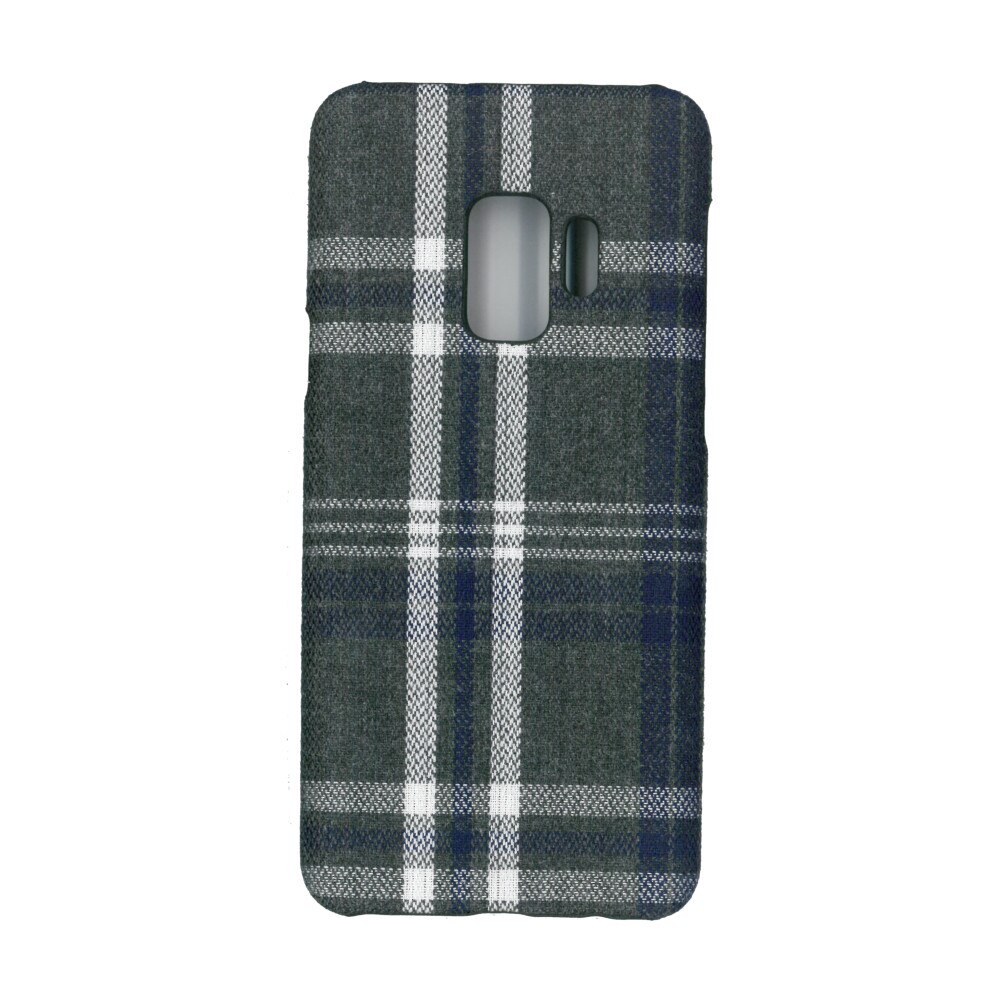 Husa de protectie spate cu invelis textil, Eurocell, pentru Samsung Galaxy S9, carouri albastre