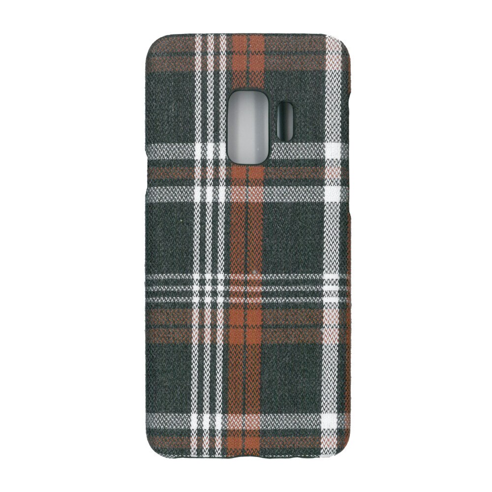 Husa de protectie spate cu invelis textil, Eurocell, pentru Samsung Galaxy S9, carouri maro
