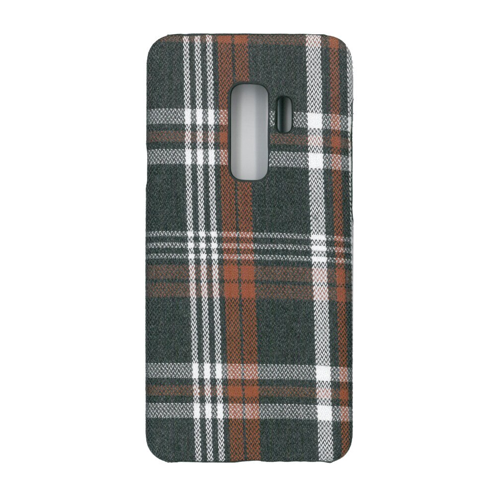 Husa de protectie spate cu invelis textil, Eurocell, pentru Samsung Galaxy S9 Plus, carouri maro