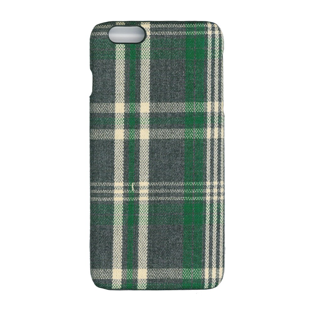 Husa de protectie spate cu invelis textil, Eurocell, pentru iPhone 6 Plus, carouri verzi