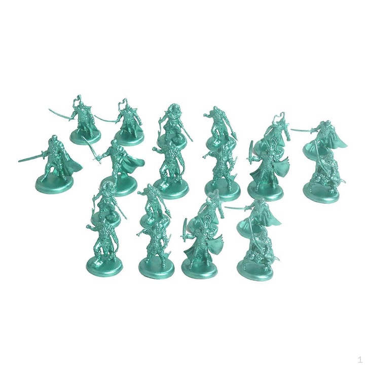 20 db PP miniatűr ősi katona figura készlet, zöld, 4.5 cm