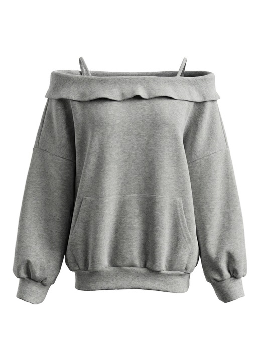 Női kapucnis pulóver SUPSLIM modell 12011210, Szürke, S