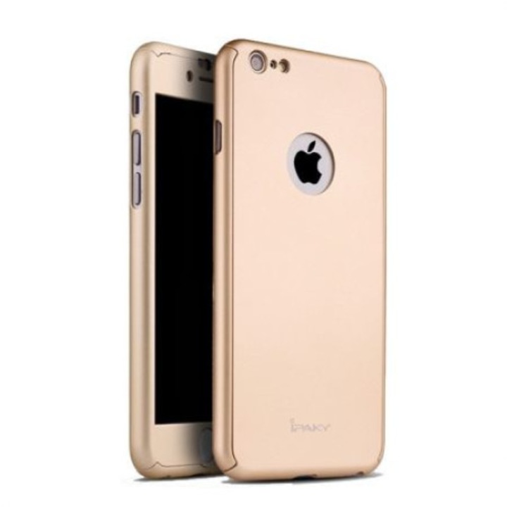 Защитно покритие за Apple iPhone 6 Plus / 6S Plus, iPaky Pro Gold Original Case, пълно 360 градусово покритие с безплатно защитно фолио
