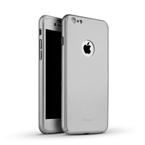 Husa de protectie pentru Apple iPhone 6 Plus / 6S Plus, iPaky Pro Silver Original Case, acoperire completa 360 grade cu folie de protectie gratis