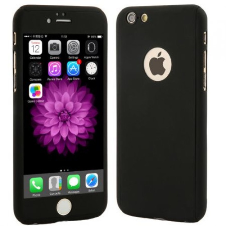 Калъф MyStyle Black FullBody за Apple iPhone 6 Plus / Apple iPhone 6S Plus пълно покритие 360 градуса с безплатно защитно фолио