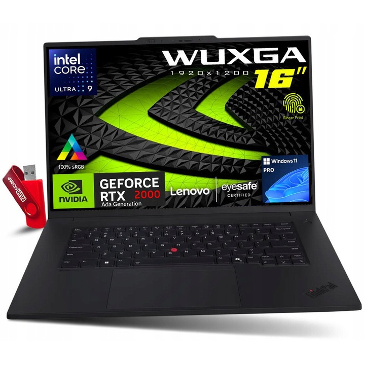 Laptop Lenovo ThinkPad P1 G7, Intel Core Ultra 9 185H, 64GB 512GB SSD, 16" WUXGA 1920*1200 IPS, Nvidia RTX 2000 Ada 8GB, Windows 11 Pro