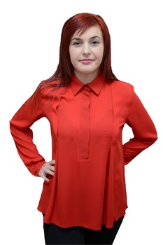 Camasa casual cu pliseuri mari in fata, D&J Exclusive, Rosu Camasa casual cu pliseuri mari in fata, D&J Exclusive, Rosu