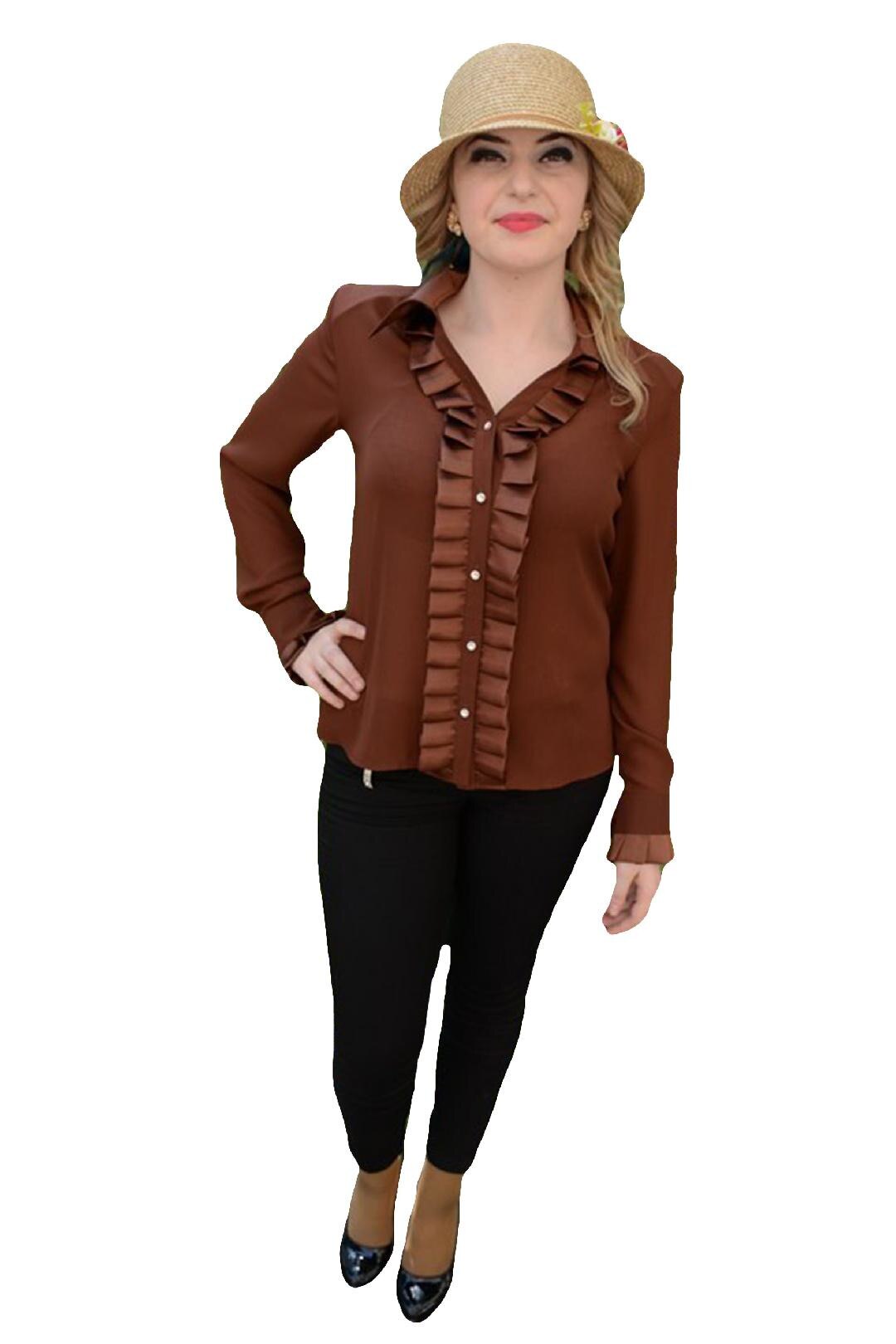 Camasa fashion, subtire, transparenta, D&J Exclusive, Maro