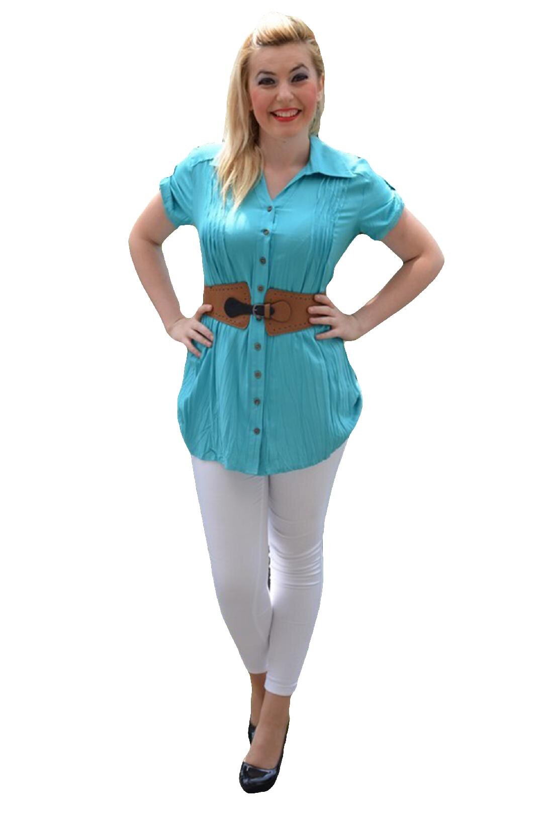 Camasa de zi cu aspect sifonat, D&J Exclusive, Albastru deschis