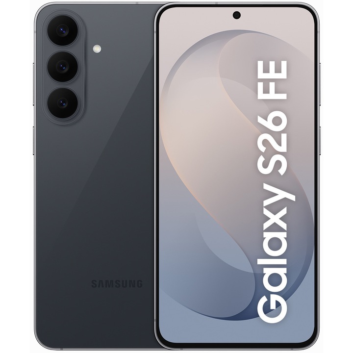 Telefon mobil Samsung Galaxy S26 FE, Dual SIM, 8GB RAM, 128GB, 5G, Graphite