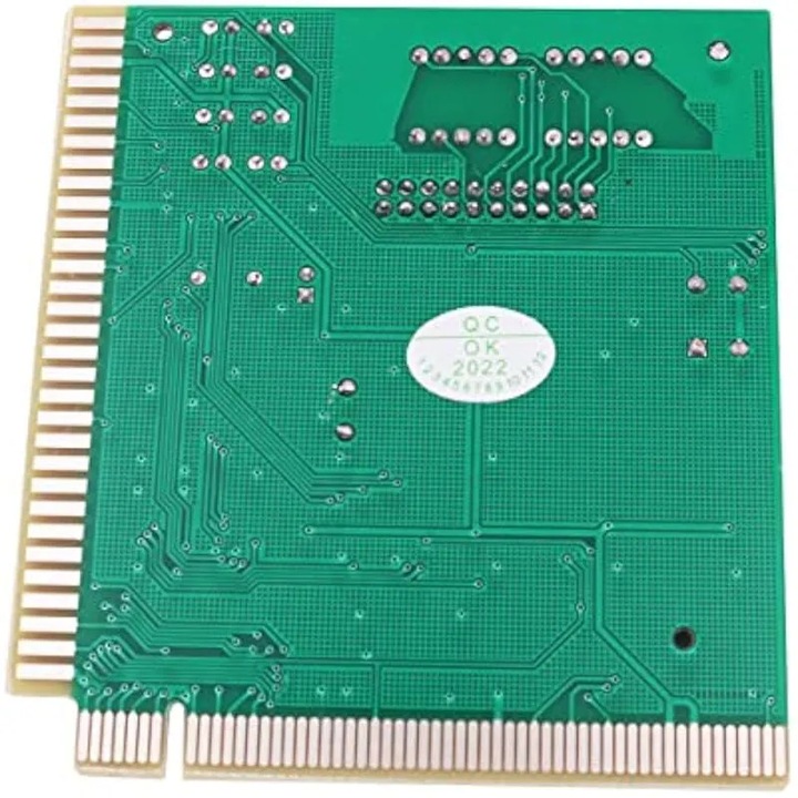 Placa de testare POST pentru placi de baza, K0544-26817-1245-AMC, afisaj 4 cifre, 8 LED-uri pentru tensiuni (+5V/+12V/-12V/+3.3V), compatibil PCI/ISA