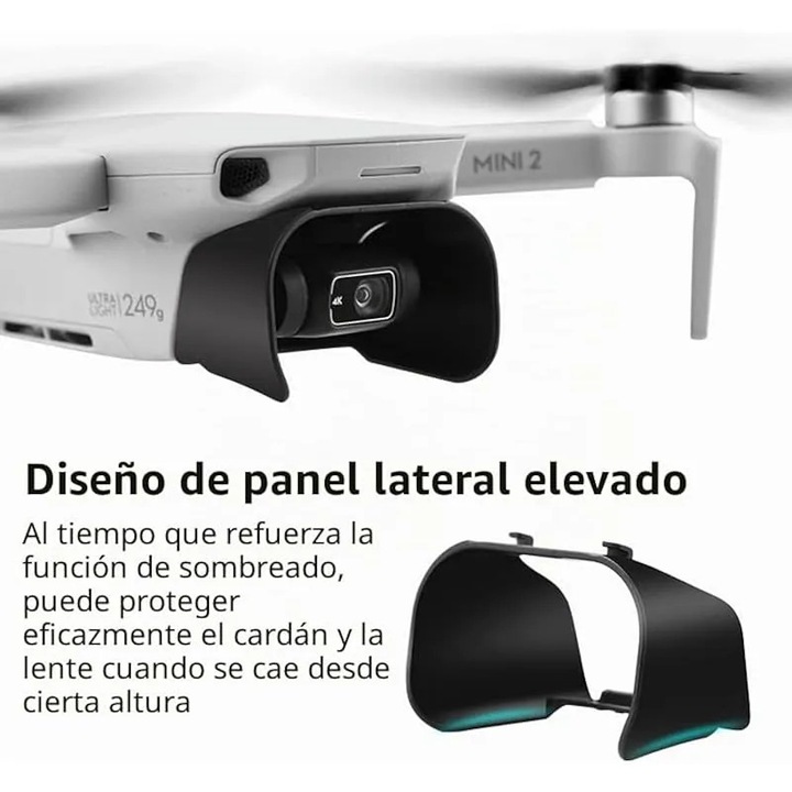 Parasolar pentru obiectiv drona compatibil DJI Mavic Mini 2/Mavic Mini SE/Mavic Mini, protectie anti-zgariere si umbrire, panou lateral ridicat, negru, K0544-26817-1507-AMC