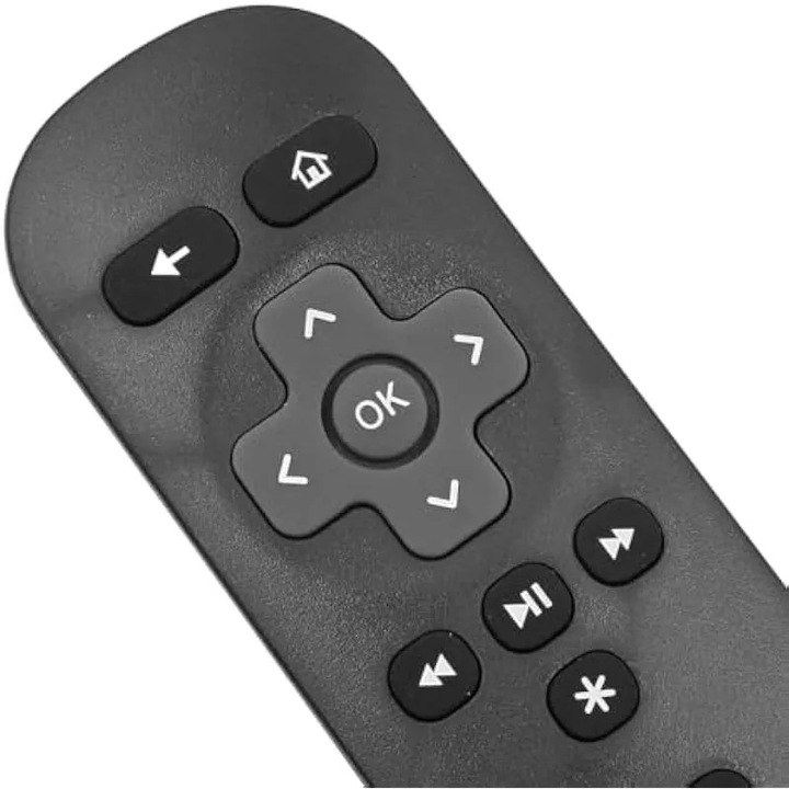 Telecomanda compatibila cu Roku K0544-26817-1570-AMC, pentru Roku Now TV / Roku 1/2/3/4, nu compatibila cu Roku Stick, fara programare, negru
