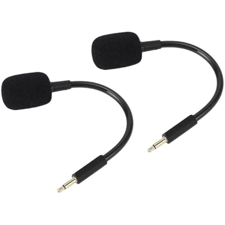 Microfoane de inlocuire pentru casti Kraken V3, set 2, boom flexibil cu anulare a zgomotului, conector 3,5 mm placat cu aur, negru, K0544-26817-3547-AMC