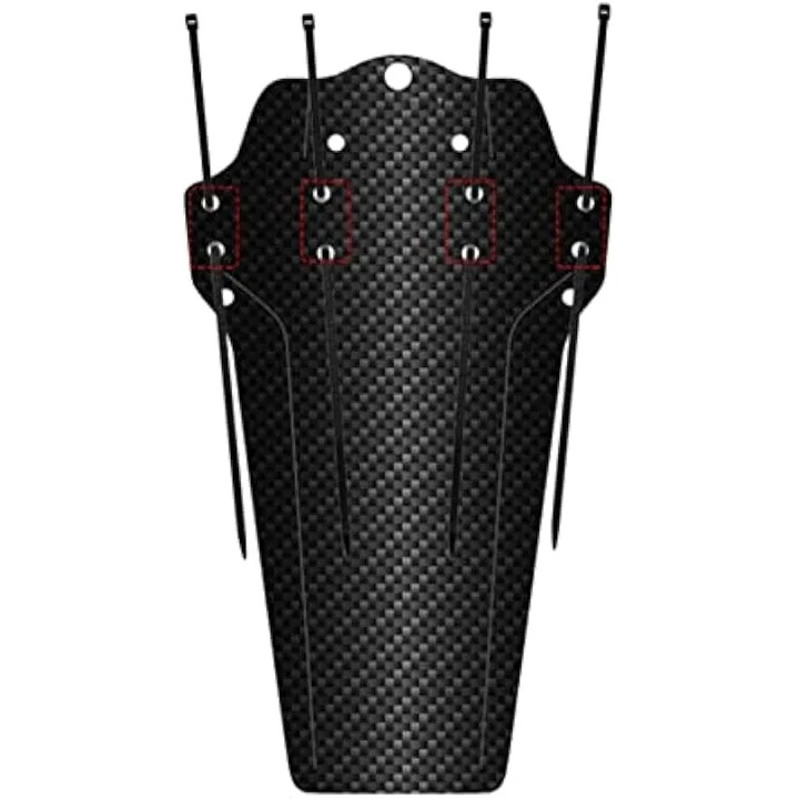 Aparatoare noroi universala pentru bicicleta, K0544-26817-4285-AMC-6, din polipropilena (PP) rezistenta, aspect fibra de carbon, negru, set 2 buc., 10,7 x 6,1 inchi