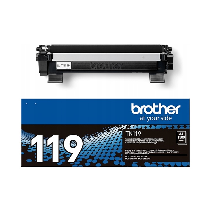 Toner Brother TN-119 eredeti, fekete, 1500 oldal, HL-L1230W/HL-L1232W/DCP-L1630W/DCP-L1632W készülékekhez, P/N JII43DGCHWQA