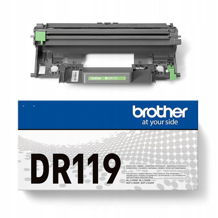 Brother DR119 nyomtatóegység (L2WONPT28O), eredeti, 10.000 oldal kapacitás, fekete, kompatibilis: HL-L1230W/HL-L1232W/DCP-L1630W/DCP-L1632W