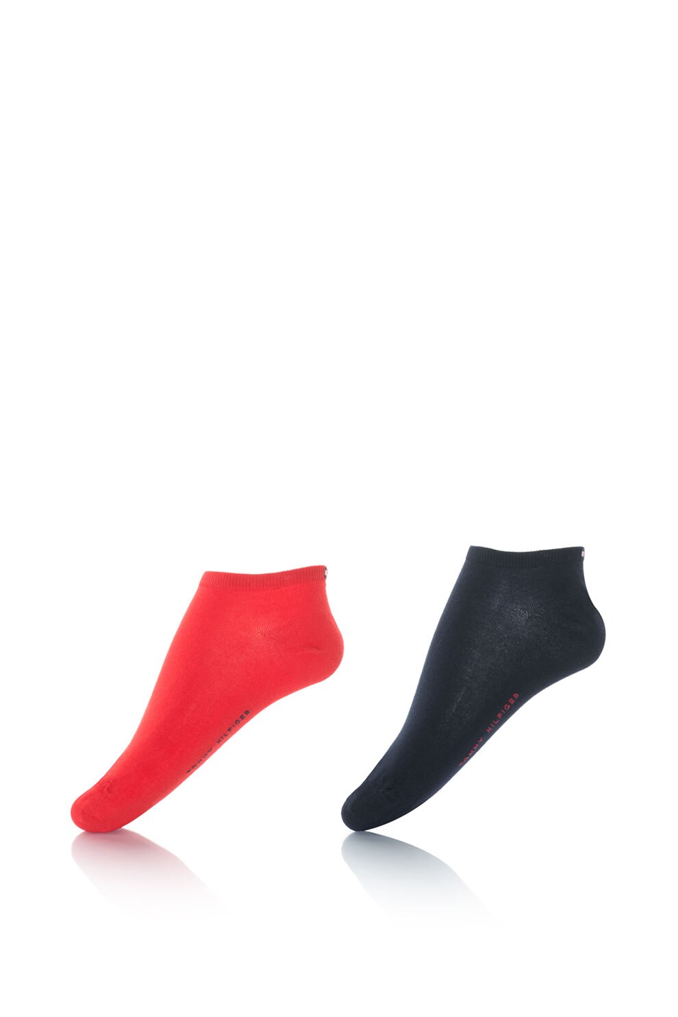 Tommy Hilfiger, Set de sosete scurte - 2 perechi, Rosu/Bleumarin