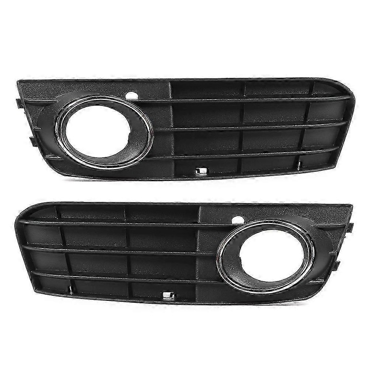 Комплект 2 решетки за фарове за мъгла за Audi A4 B8 (2009–2012), ABS, черни, OE подмяна 8KD807681/8KD807682