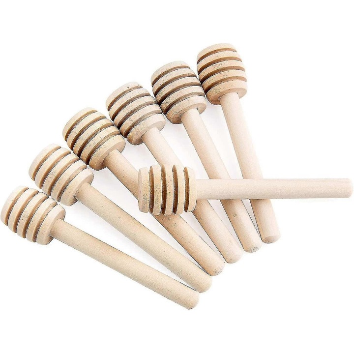 Lingurite pentru miere din lemn, set 30 buc., 8 cm, lemn natural