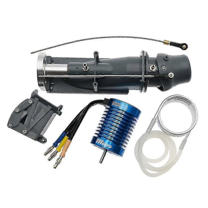 Водометен двигател за RC лодки CJ-FRG-K0563-20260817-2118, комплект с включен безчетков мотор 3650, дължина 150 мм, диаметър на витлото 26 мм, охлаждане с пръстен и маркуч, сив
