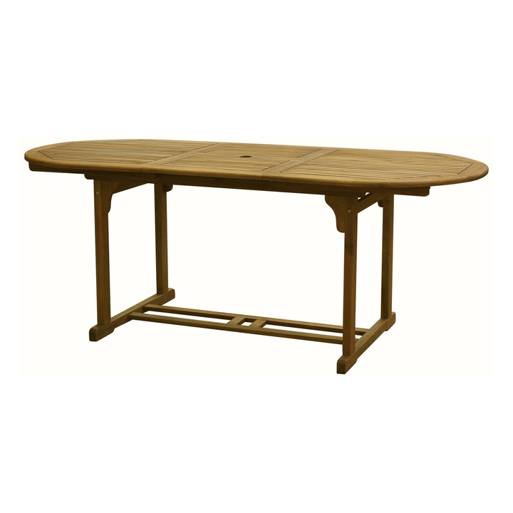 Fieldmann FDZN 4004-T nyitható ovális kerti asztal, 150/200 x 90 cm, Akácfa