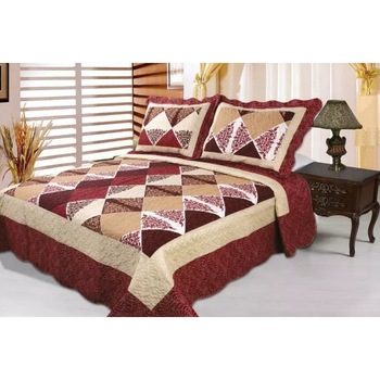 Set cuvertura de pat dublu cu 2 fete de perna 50X70 cm Set cuvertura de pat dublu cu 2 fete de perna 50X70 cm