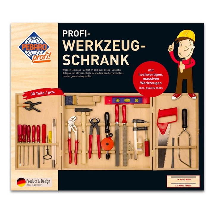 Trusa de scule, Pebaro, jucarie educativa, +8 ani, multicolora, model 415