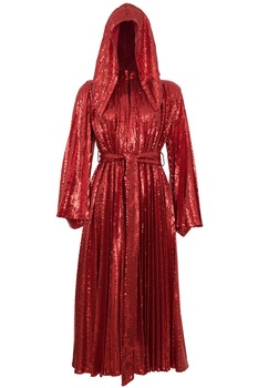 Pardesiu rosu ATU Body Couture cu gluga detasabila din paiete Pardesiu rosu ATU Body Couture cu gluga detasabila din paiete