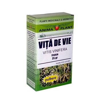 Vita de vie, Vitis vinifera, frunze, pulbere, Anima Plant, 25 g Vita de vie, Vitis vinifera, frunze, pulbere, Anima Plant, 25 g