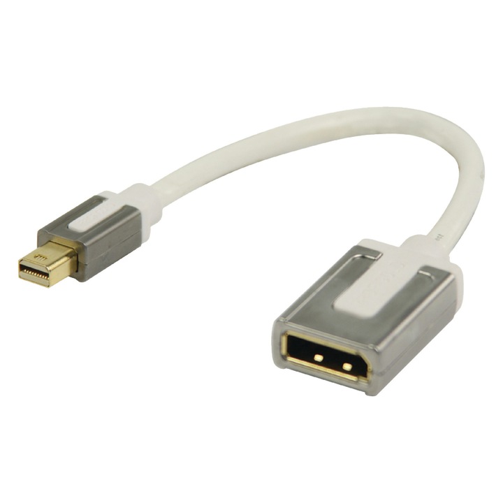 Adaptor de inalta calitate Mini DisplayPort - DisplayPort 0.2 metri, alb, Profigold