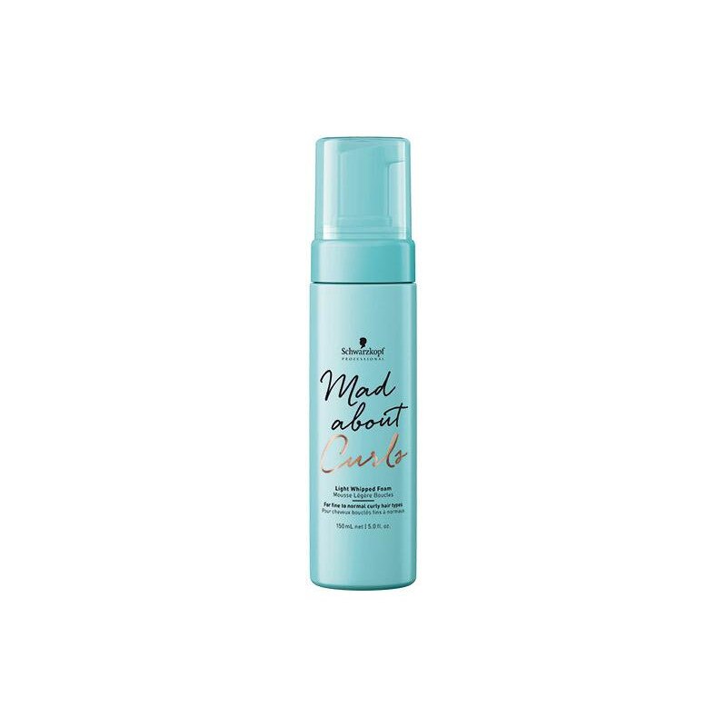 Spuma cu fixare usoara pentru par cret subire si normal Schwarzkopf Mad about Curls Light Whipped Foam 150ml