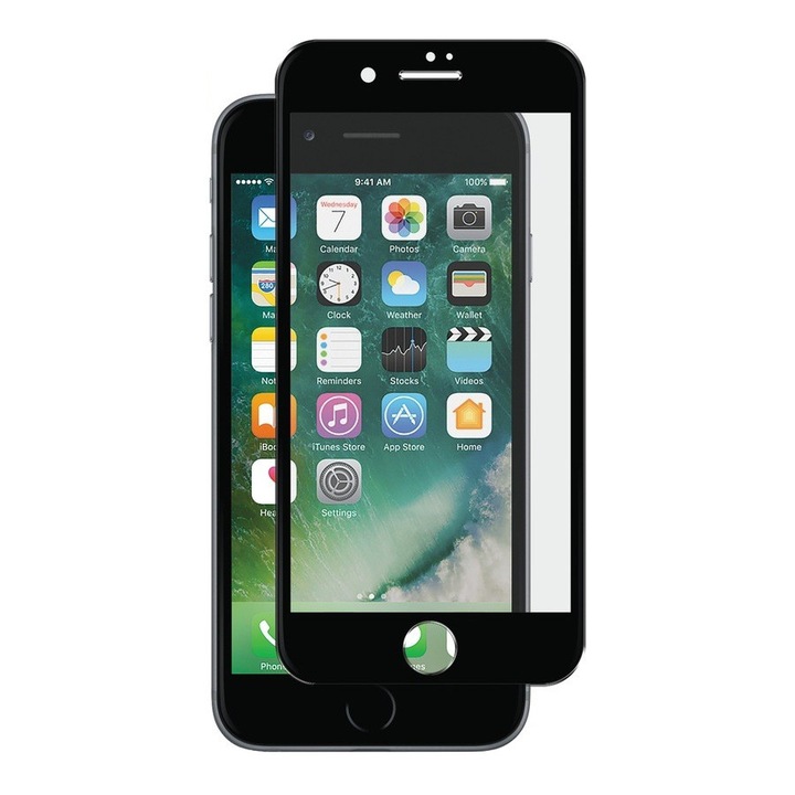 Фолио от стъкло Kabelwelt 5D Full body съвместимо с Apple 6/6s, черно