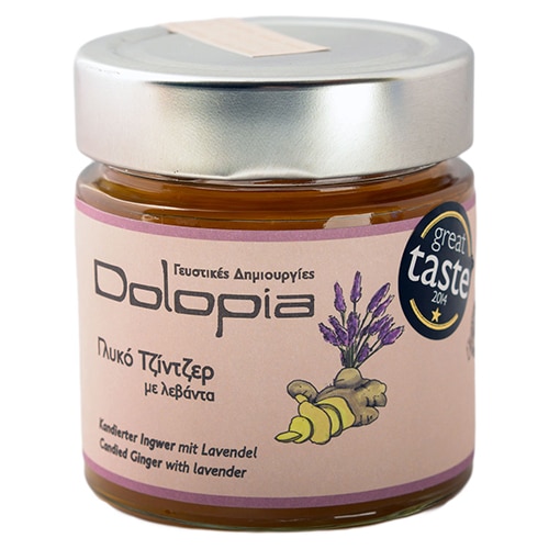 Dulceata de ghimbir cu lavanda, Dolopia, premiata la Great Taste, ideala cu branza moale sau ca un dressing in salatele verzi, 280 g