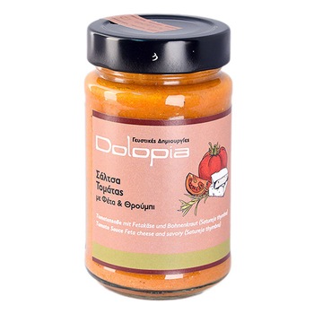 Sos de rosii cu branza feta si savory, Dolopia, ideal cu creveti sau paine uscata, 250 g Sos de rosii cu branza feta si savory, Dolopia, ideal cu creveti sau paine uscata, 250 g