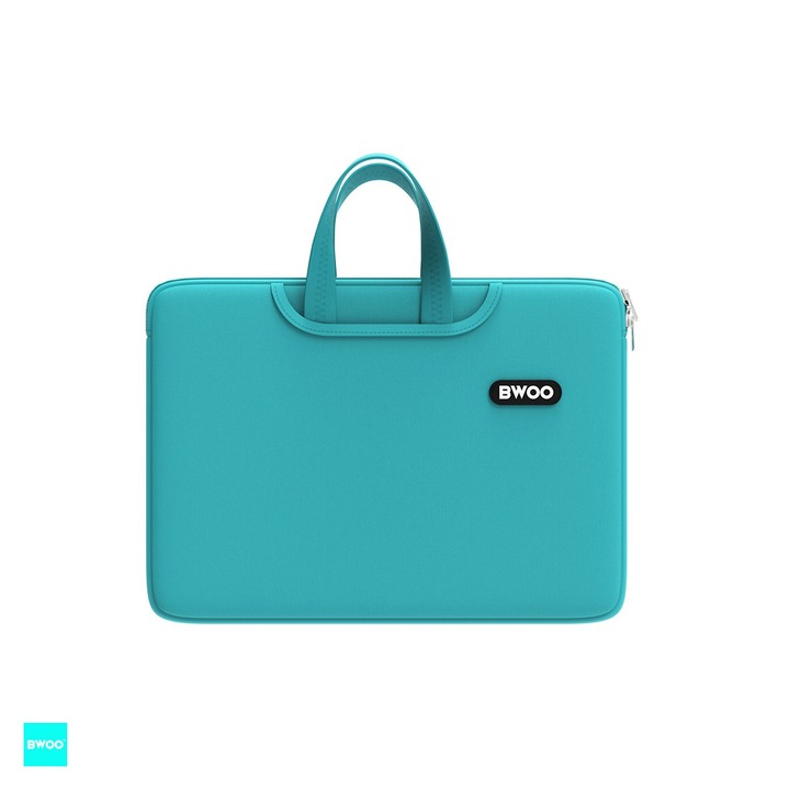 Geanta laptop BWOO cu maner 14", Albastru deschis