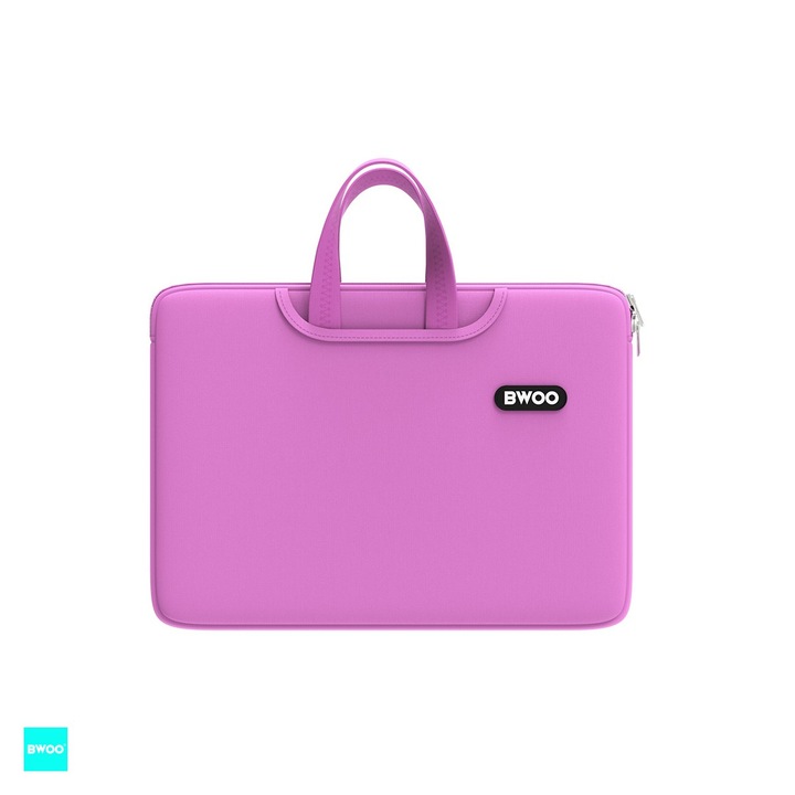 Geanta laptop BWOO cu maner 14", Roz