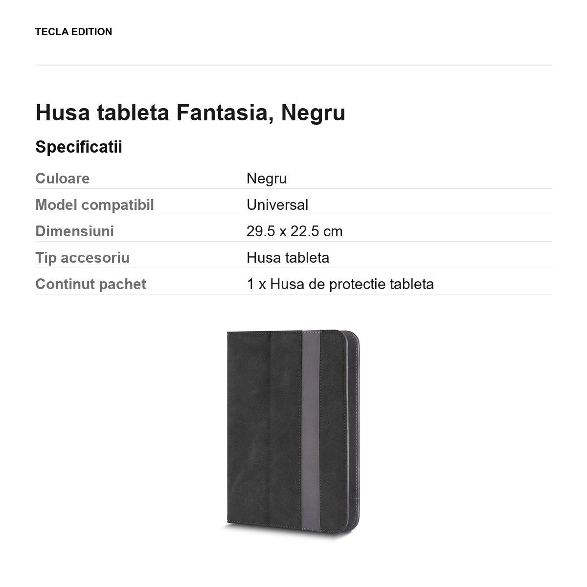 Husa tableta Fantasia, Negru